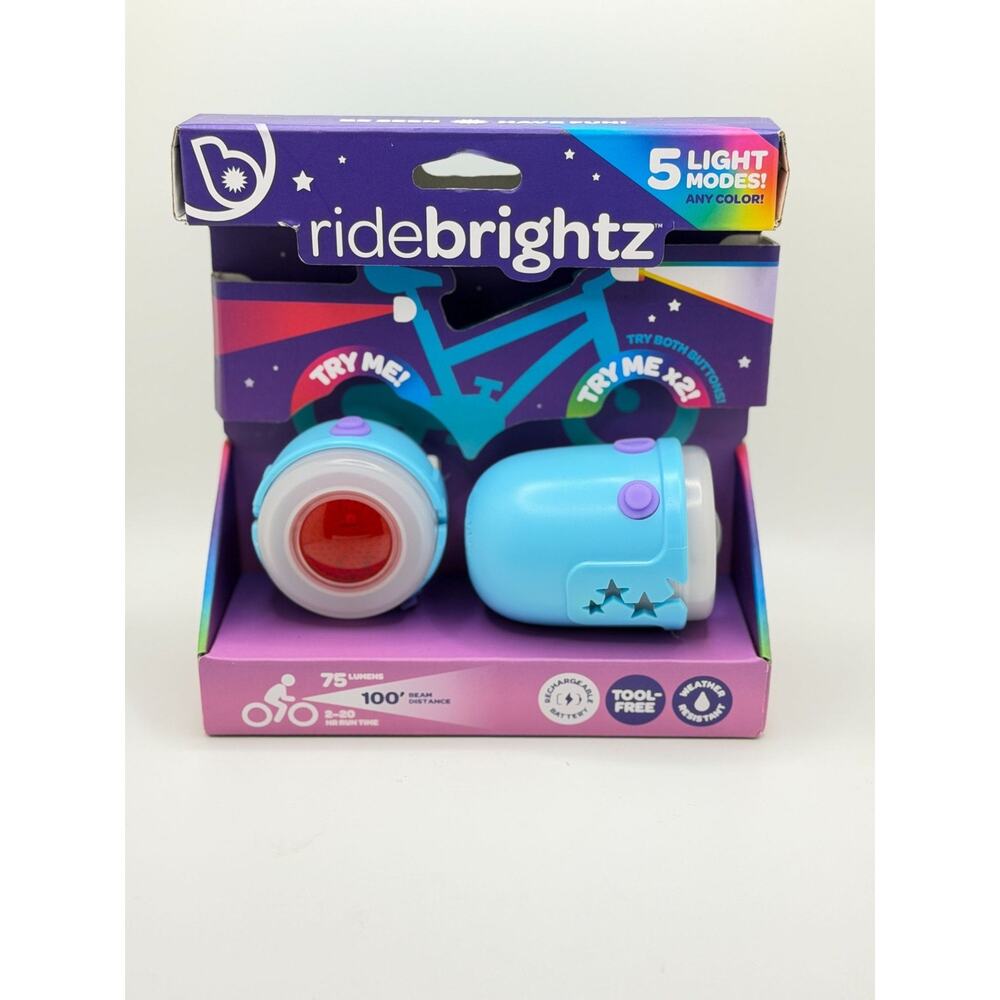 RideBrightz Colorful LED Bike Light Set With 5 Modes Rechargeable Weather Resist